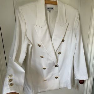 Vintage white linen nautical blazer